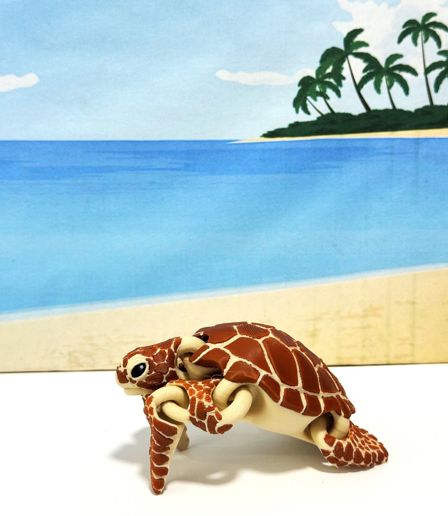 Cute Articulated Sea Turtle, 4" 3d Printed Sea Turtle, Flexible Fidget Toy, Sea Animal Creatures