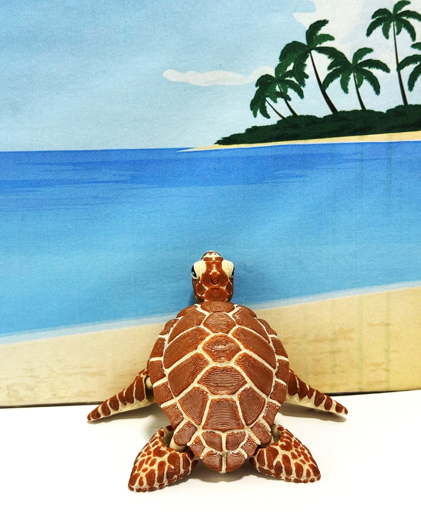 Cute Articulated Sea Turtle, 4" 3d Printed Sea Turtle, Flexible Fidget Toy, Sea Animal Creatures