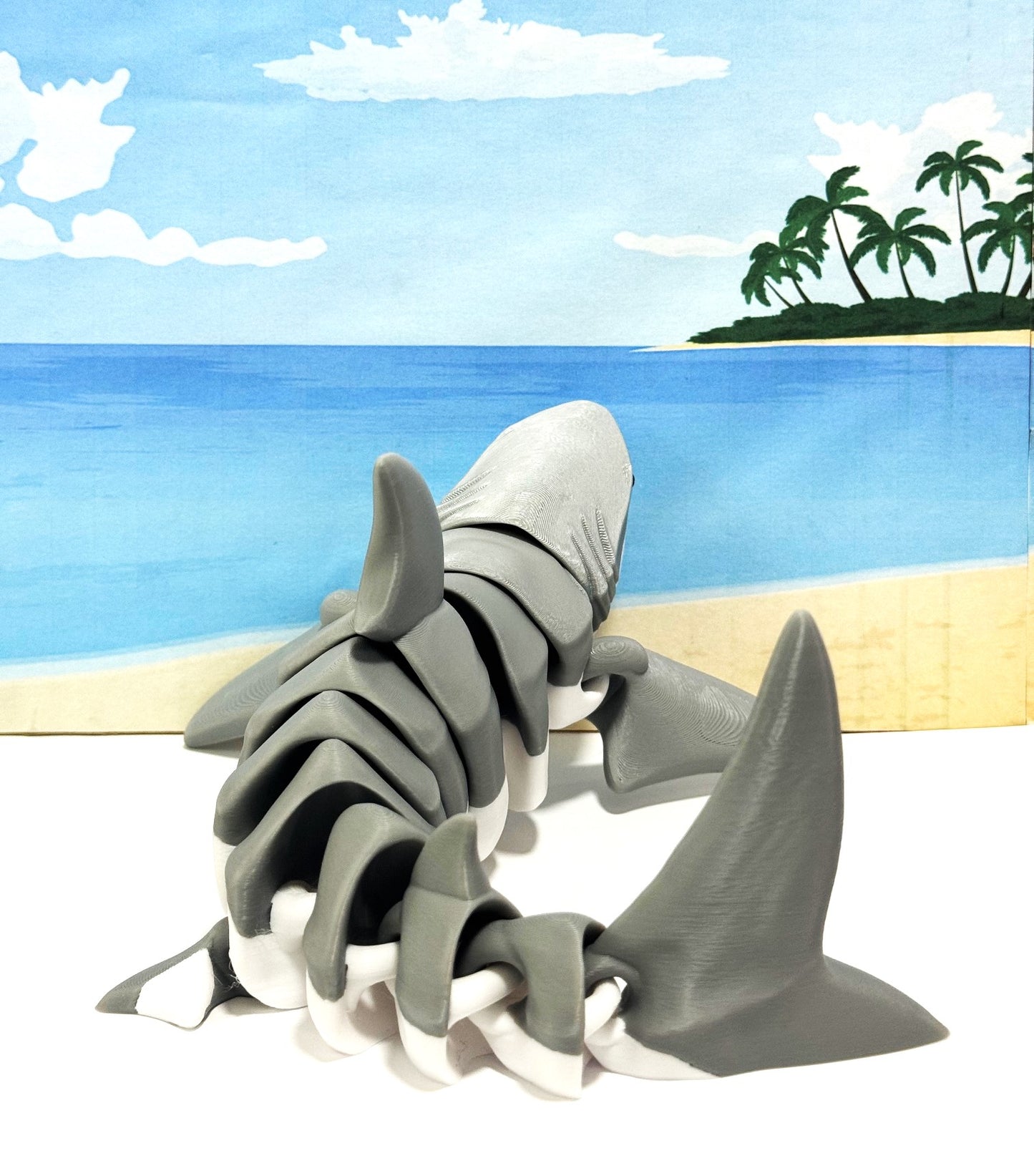 Articulated Shark, 3D Printed Ocean Creature,  12" Fidget ADHD Shark Toy