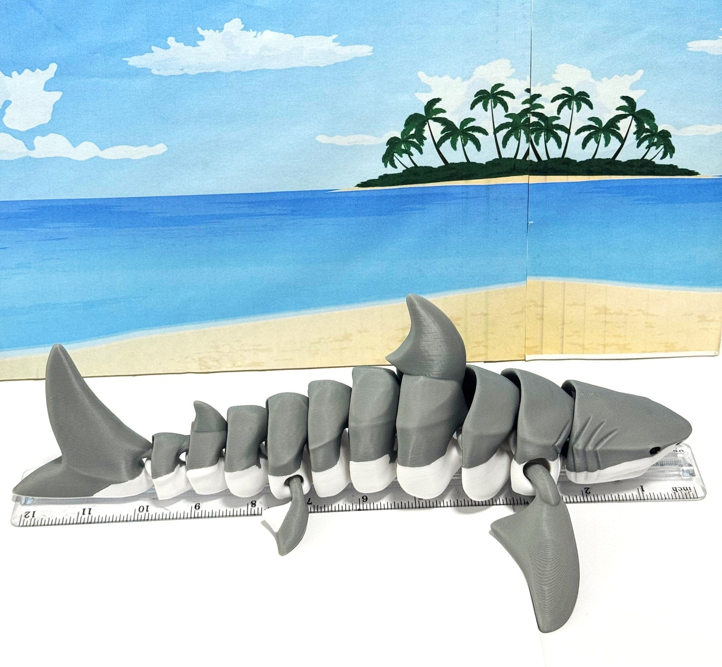 Articulated Shark, 3D Printed Ocean Creature,  12" Fidget ADHD Shark Toy