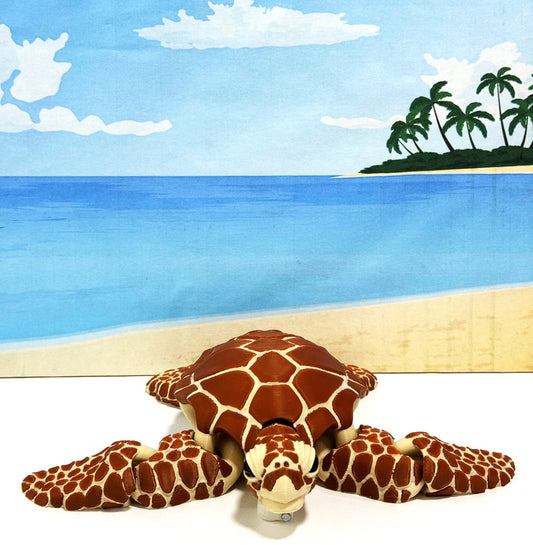 Cute Articulated Sea Turtle, 6.5" 3d Printed Sea Turtle, Flexible Fidget Toy, Sea Animal Creatures