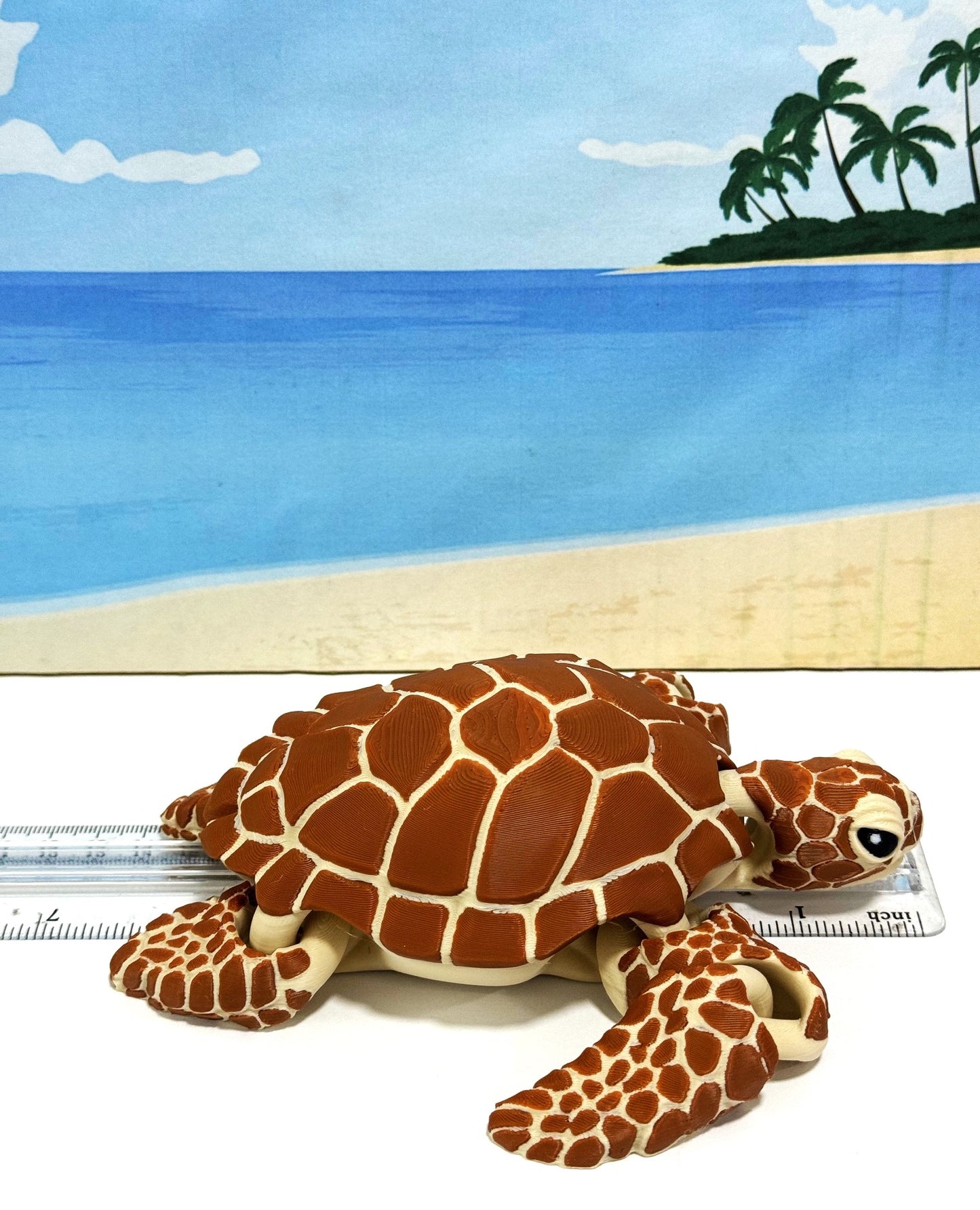Cute Articulated Sea Turtle, 6.5" 3d Printed Sea Turtle, Flexible Fidget Toy, Sea Animal Creatures