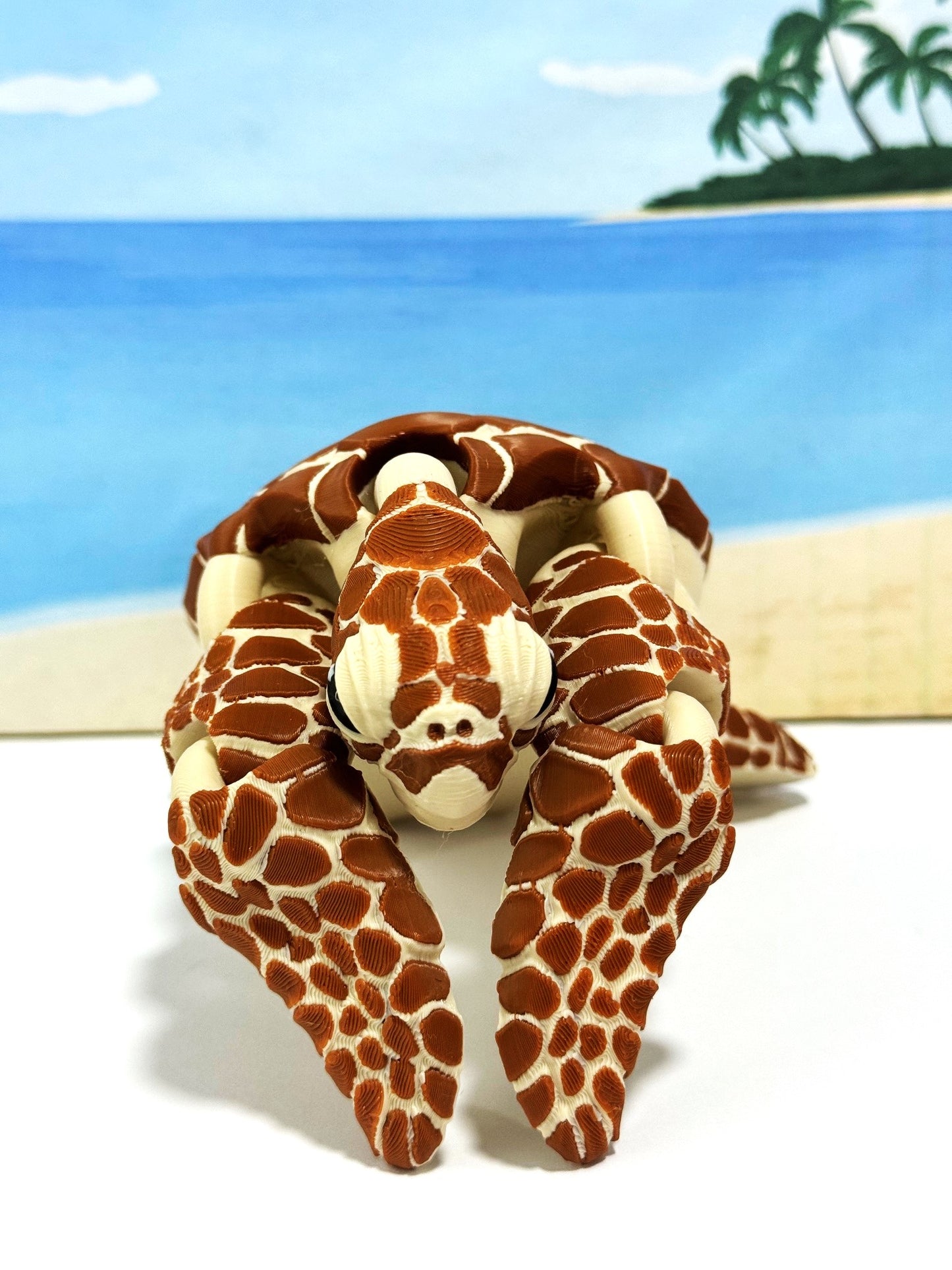 Cute Articulated Sea Turtle, 6.5" 3d Printed Sea Turtle, Flexible Fidget Toy, Sea Animal Creatures