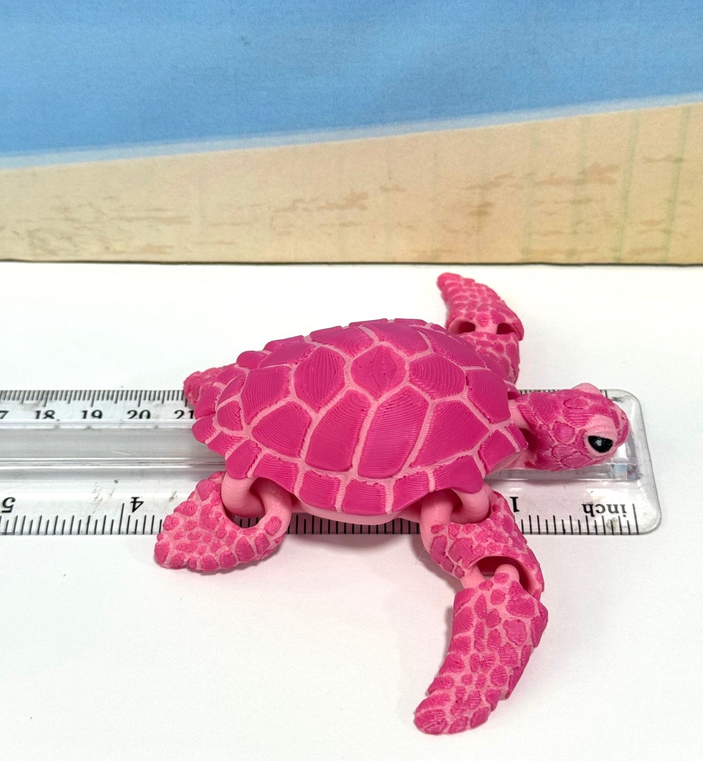 2pcs Articulated Sea Turtle, Cute 3D Printed Mother and Child Sea Turtle, Flexible Fidget Toy, Sea Animal Creatures
