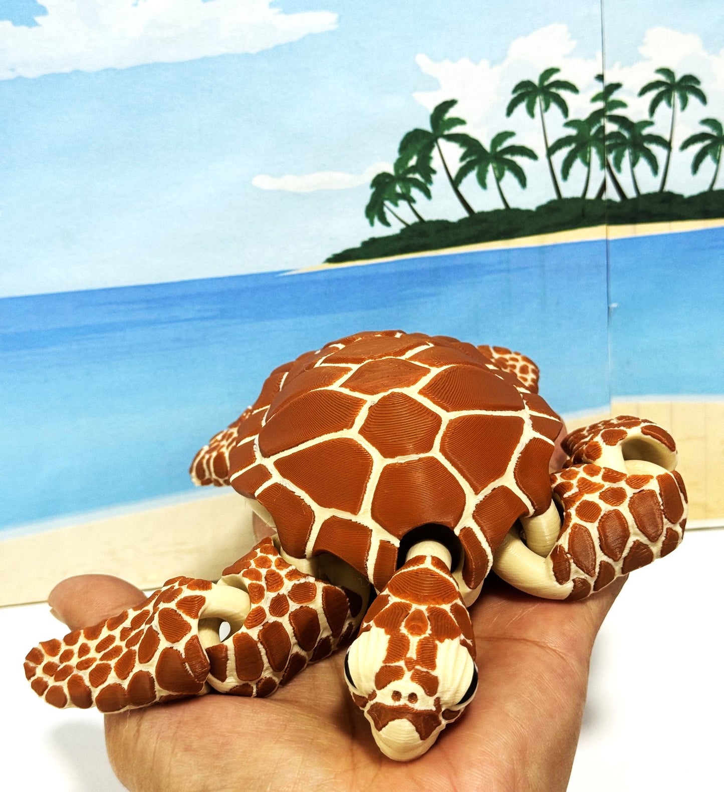 Cute Articulated Sea Turtle, 6.5" 3d Printed Sea Turtle, Flexible Fidget Toy, Sea Animal Creatures