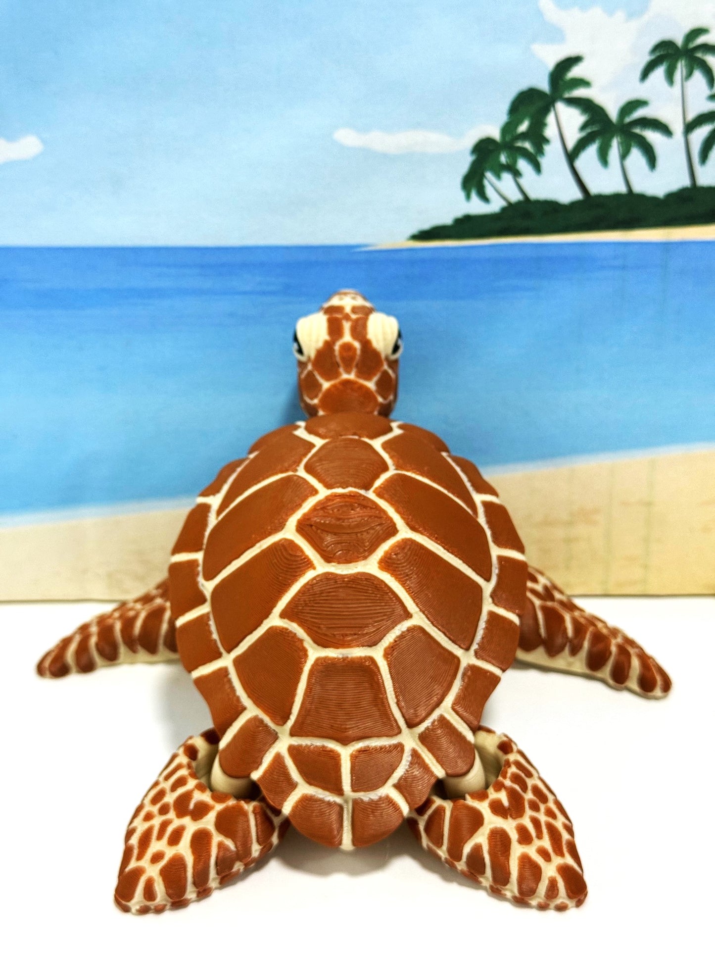 Cute Articulated Sea Turtle, 6.5" 3d Printed Sea Turtle, Flexible Fidget Toy, Sea Animal Creatures
