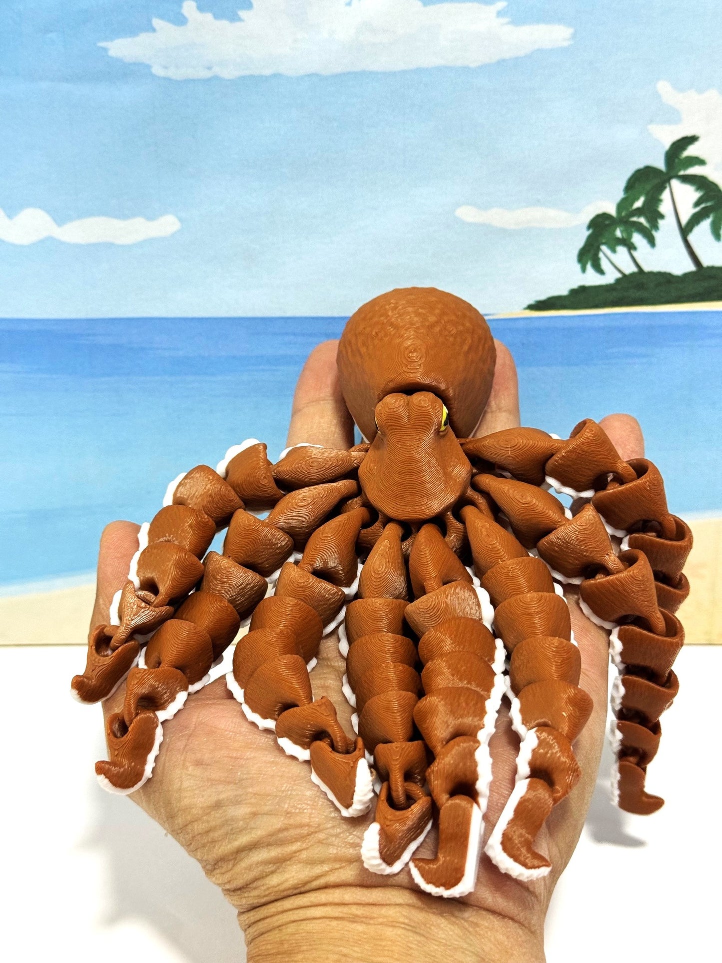 Cute Articulated Octopus, 7" 3D Printed Octopus, Flexible Fidget Toy, Sea Animal Creatures