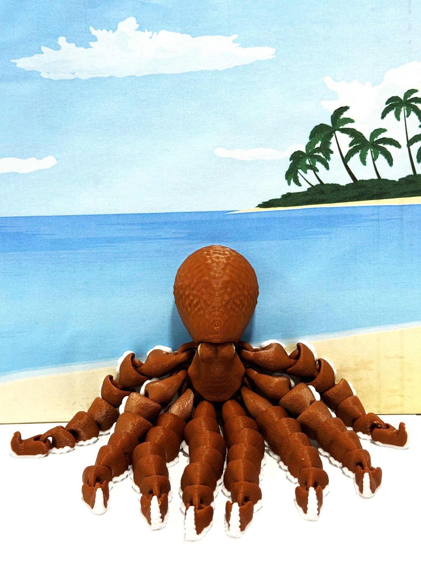 Cute Articulated Octopus, 7" 3D Printed Octopus, Flexible Fidget Toy, Sea Animal Creatures