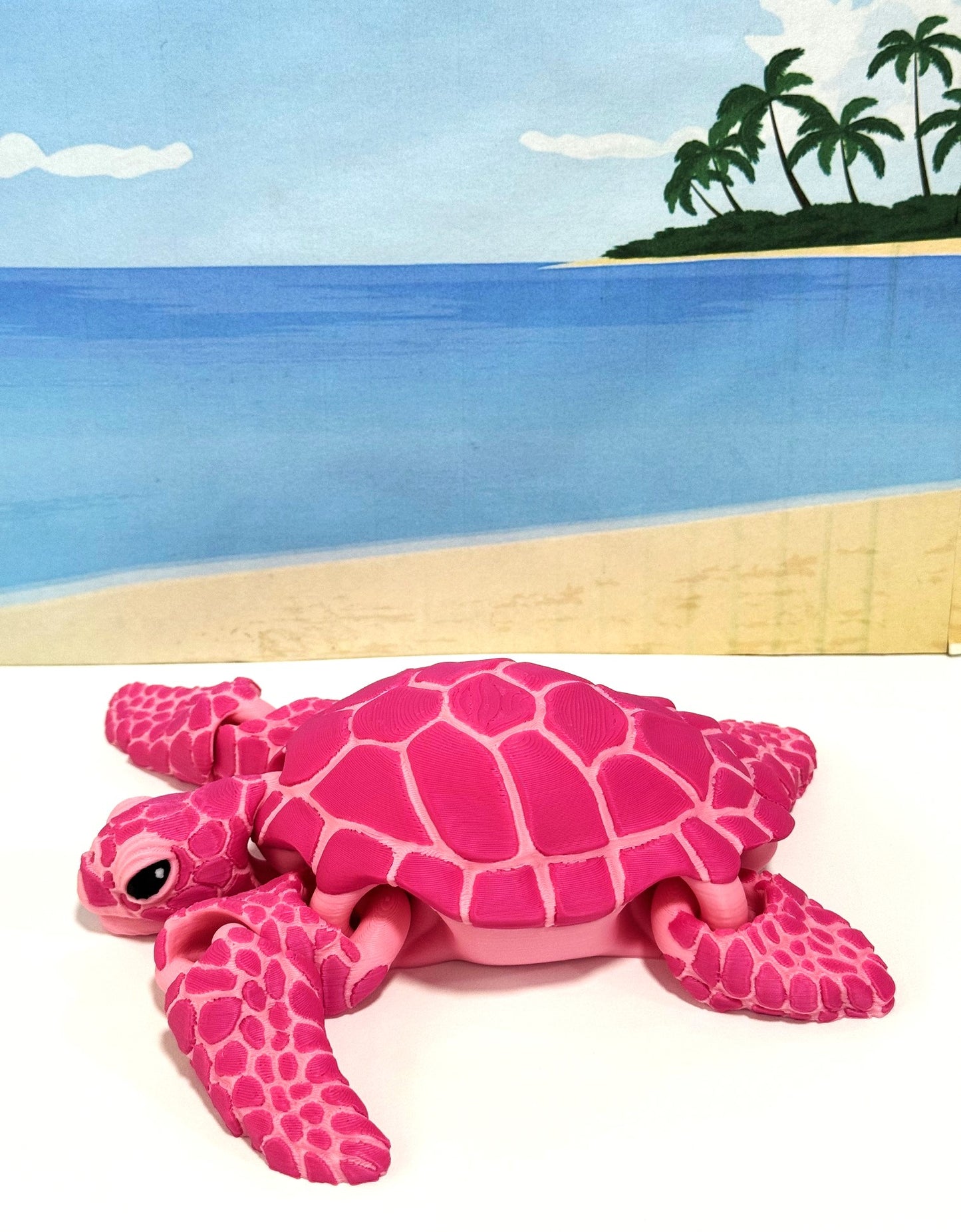 Cute Articulated Sea Turtle, 6.5" 3D Printed Sea Turtle, Flexible Fidget Toy, Sea Animal Creatures