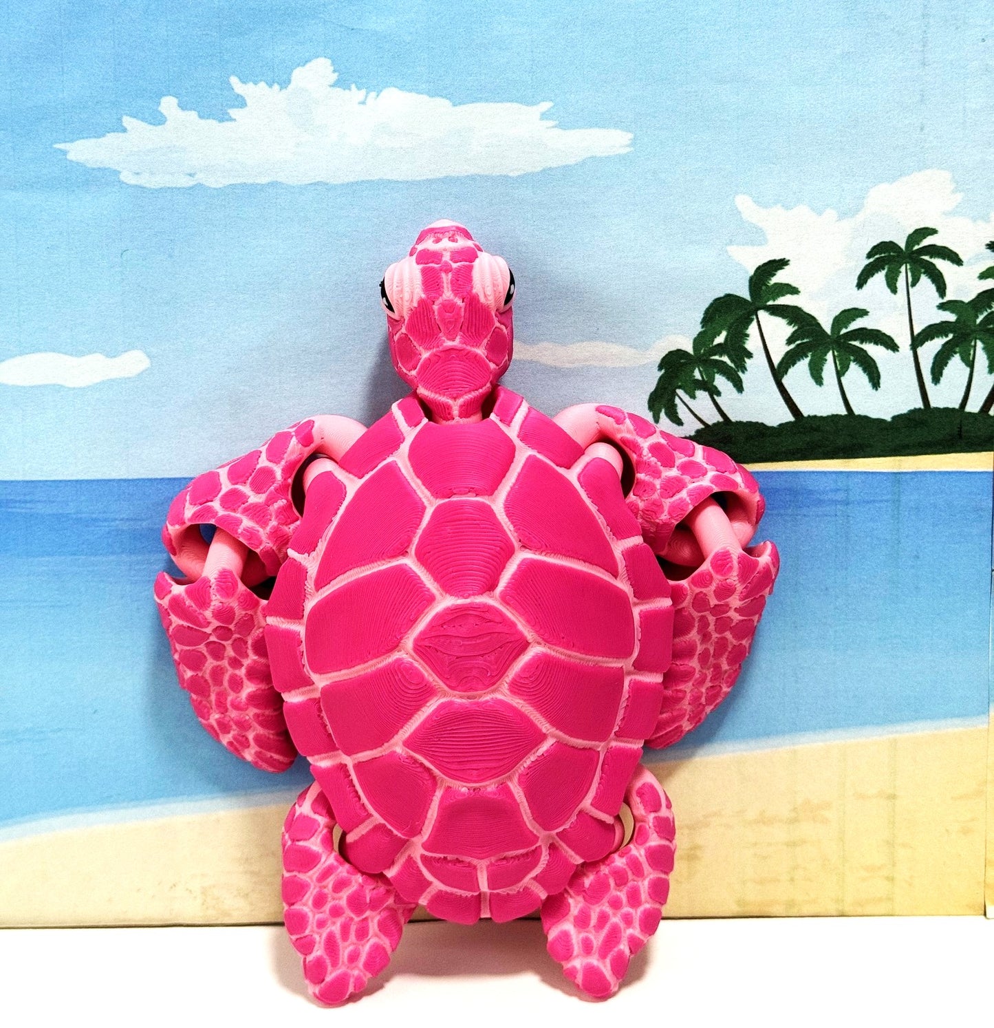 Cute Articulated Sea Turtle, 6.5" 3D Printed Sea Turtle, Flexible Fidget Toy, Sea Animal Creatures