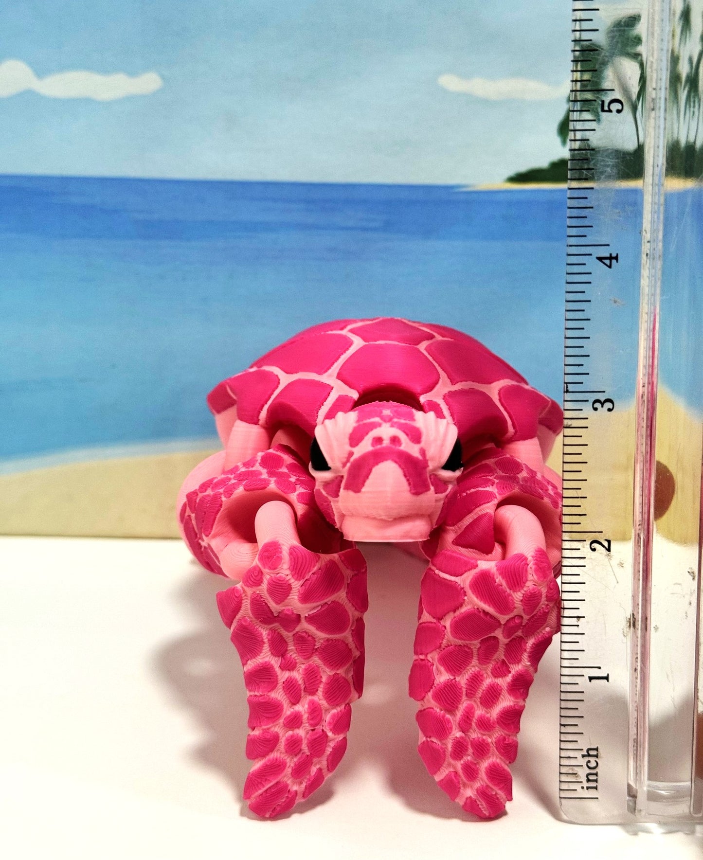 Cute Articulated Sea Turtle, 6.5" 3D Printed Sea Turtle, Flexible Fidget Toy, Sea Animal Creatures