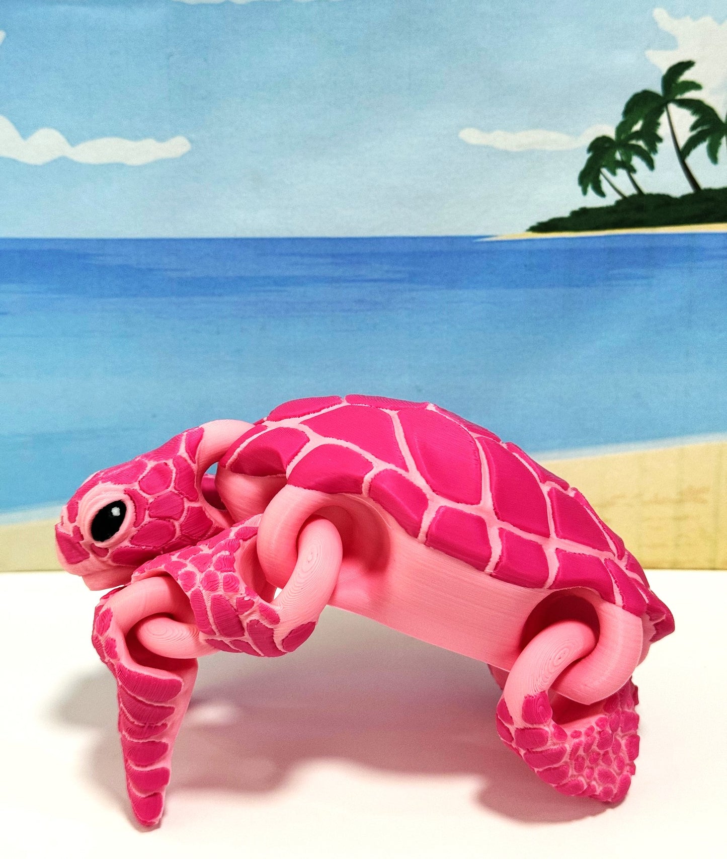 Cute Articulated Sea Turtle, 6.5" 3D Printed Sea Turtle, Flexible Fidget Toy, Sea Animal Creatures