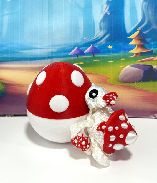 Articulating Mushroom Turtle, 3" Fall Halloween Decor Desk Decor Fidget ADHD Toy - AMT001-RED