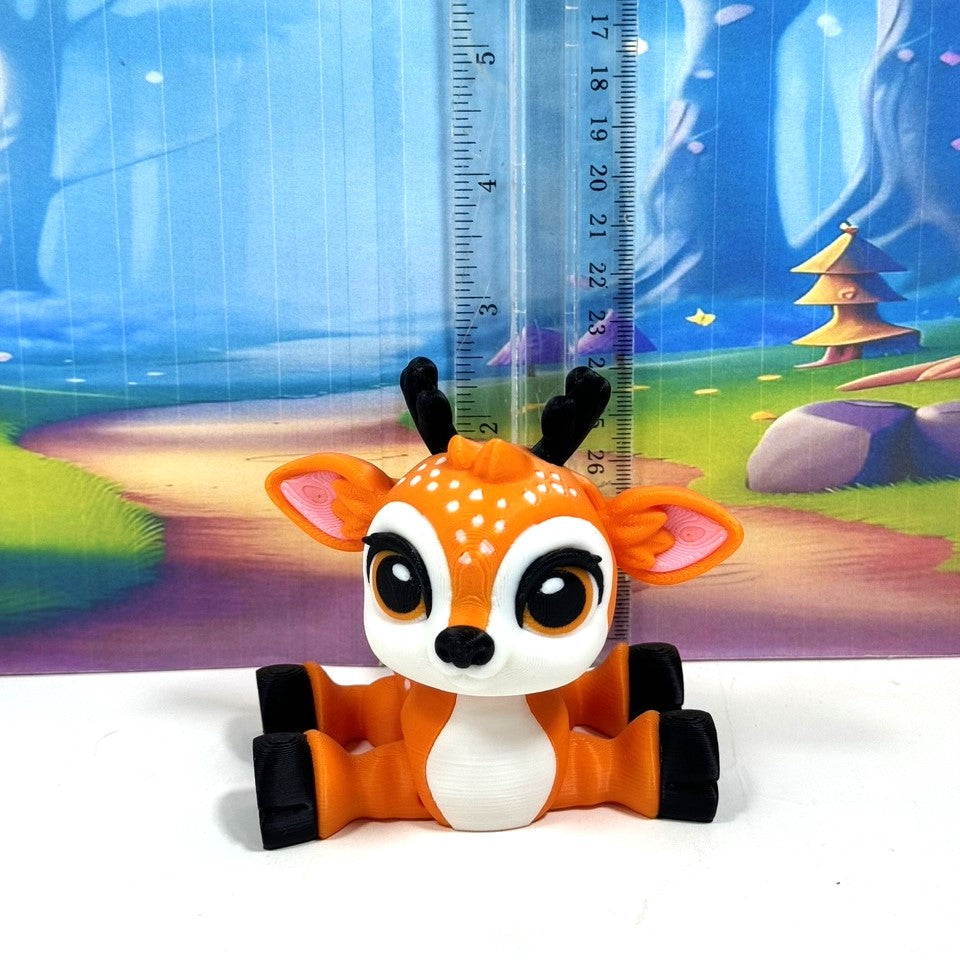 5pcs 3D Printed Reindeers, Articulated Christmas Baby Reindeers, Fidget ADHD Autism Toy, Holiday Decor - ABR001-ORANGE
