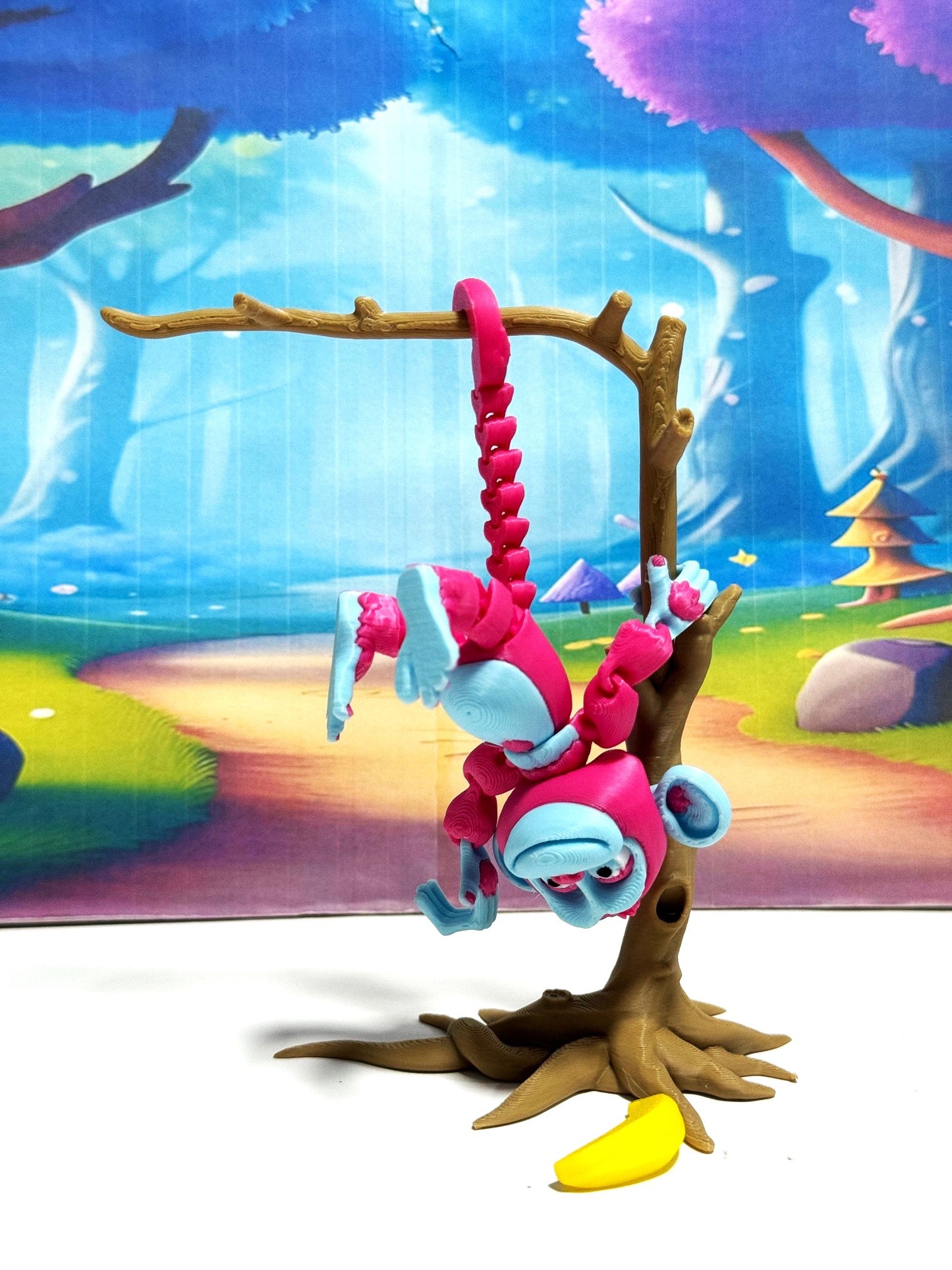 3D Printed Monkey, Articulated 3" Posable, Hangable Monkeys, Stands on Its Own for Fun Poses and Display-AM001-S-PB