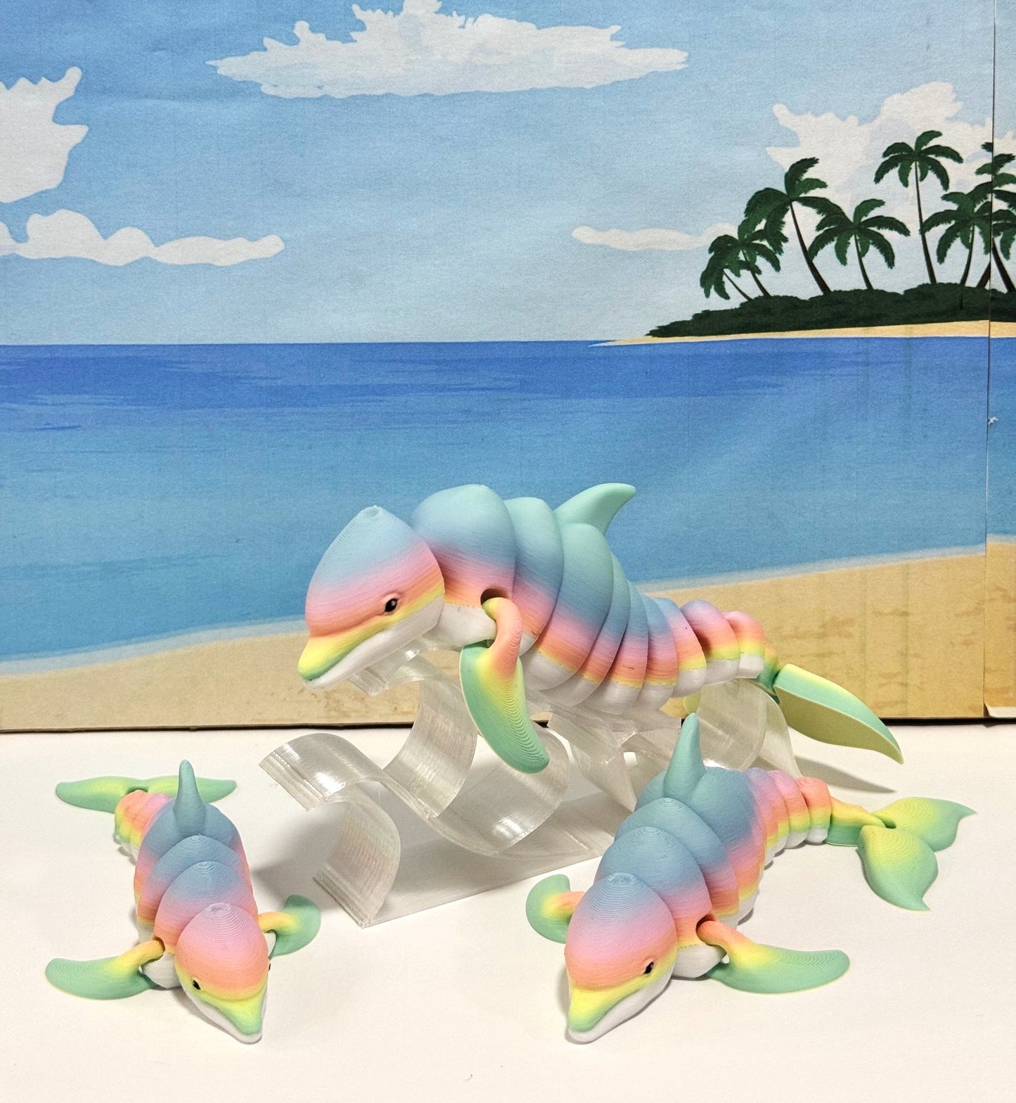 3pcs Cute Articulated Dolphins, 3D Printed Sea Animal Creatures Dolphins Set, Stress Relief Fidget Toys (Copy)