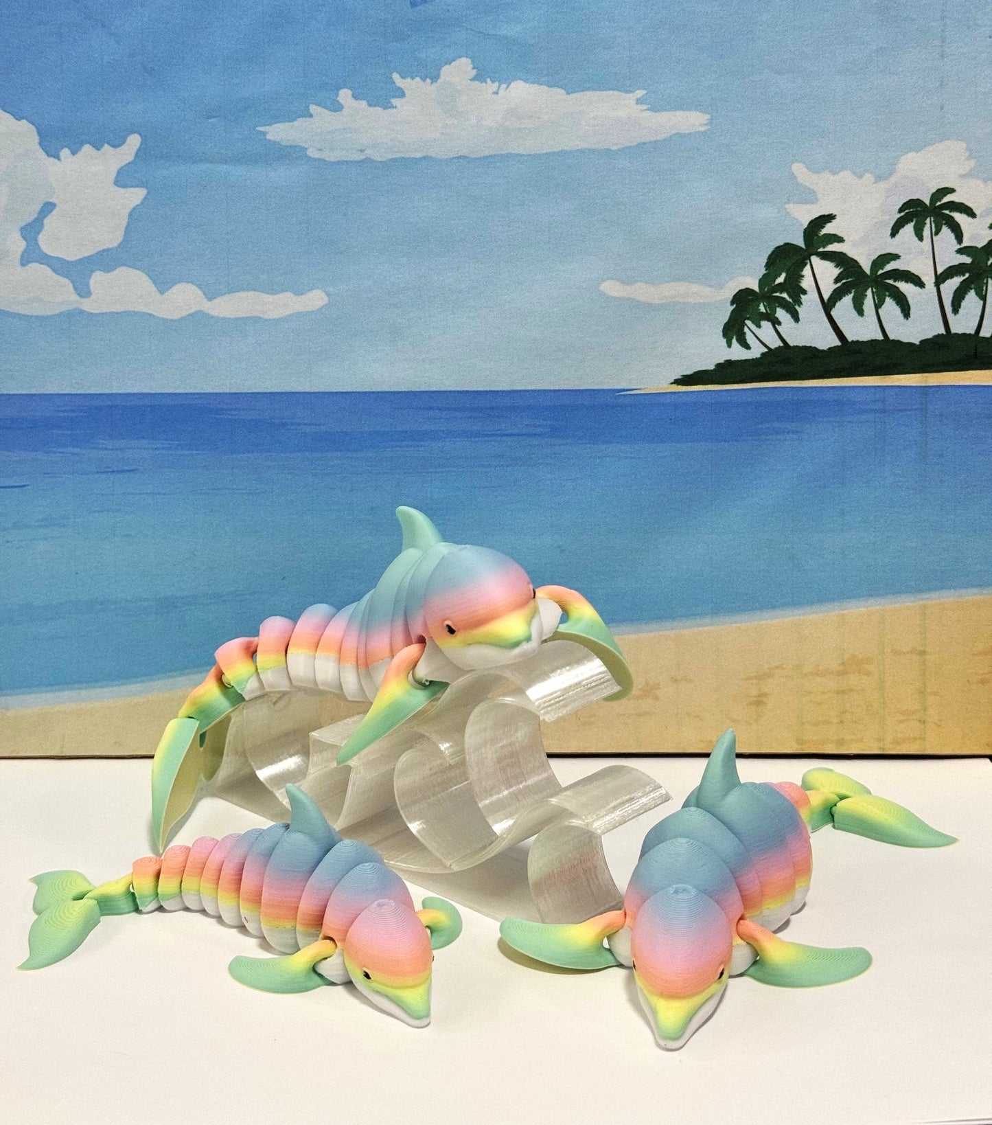 3pcs Cute Articulated Dolphins, 3D Printed Sea Animal Creatures Dolphins Set, Stress Relief Fidget Toys (Copy)