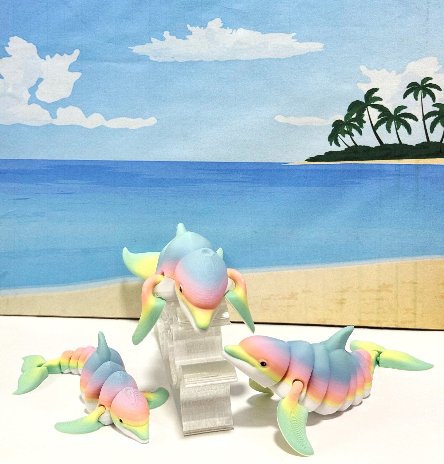 3pcs Cute Articulated Dolphins, 3D Printed Sea Animal Creatures Dolphins Set, Stress Relief Fidget Toys (Copy)