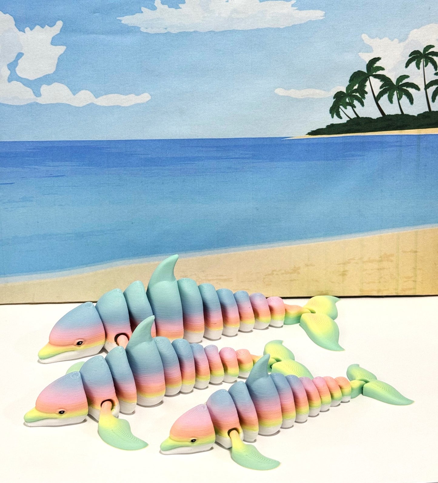 3pcs Cute Articulated Dolphins, 3D Printed Sea Animal Creatures Dolphins Set, Stress Relief Fidget Toys (Copy)