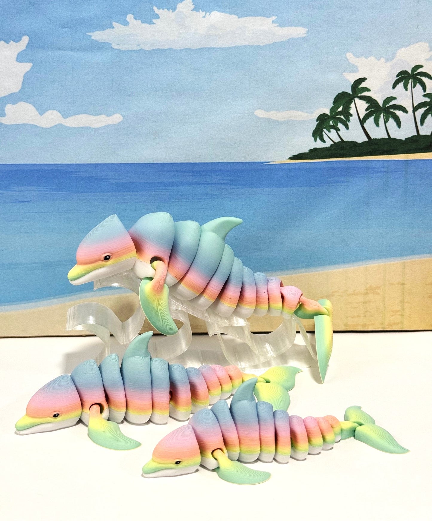 3pcs Cute Articulated Dolphins, 3D Printed Sea Animal Creatures Dolphins Set, Stress Relief Fidget Toys (Copy)