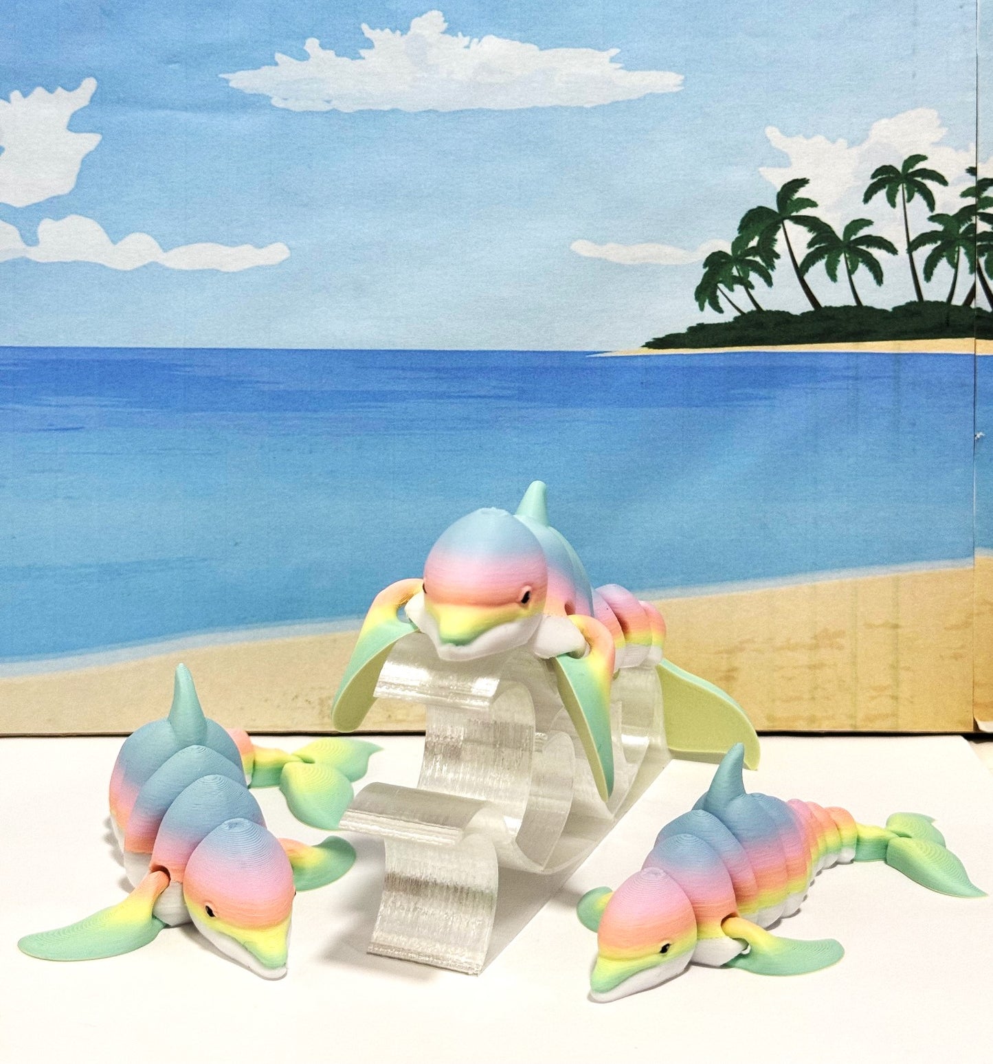 3pcs Cute Articulated Dolphins, 3D Printed Sea Animal Creatures Dolphins Set, Stress Relief Fidget Toys (Copy)