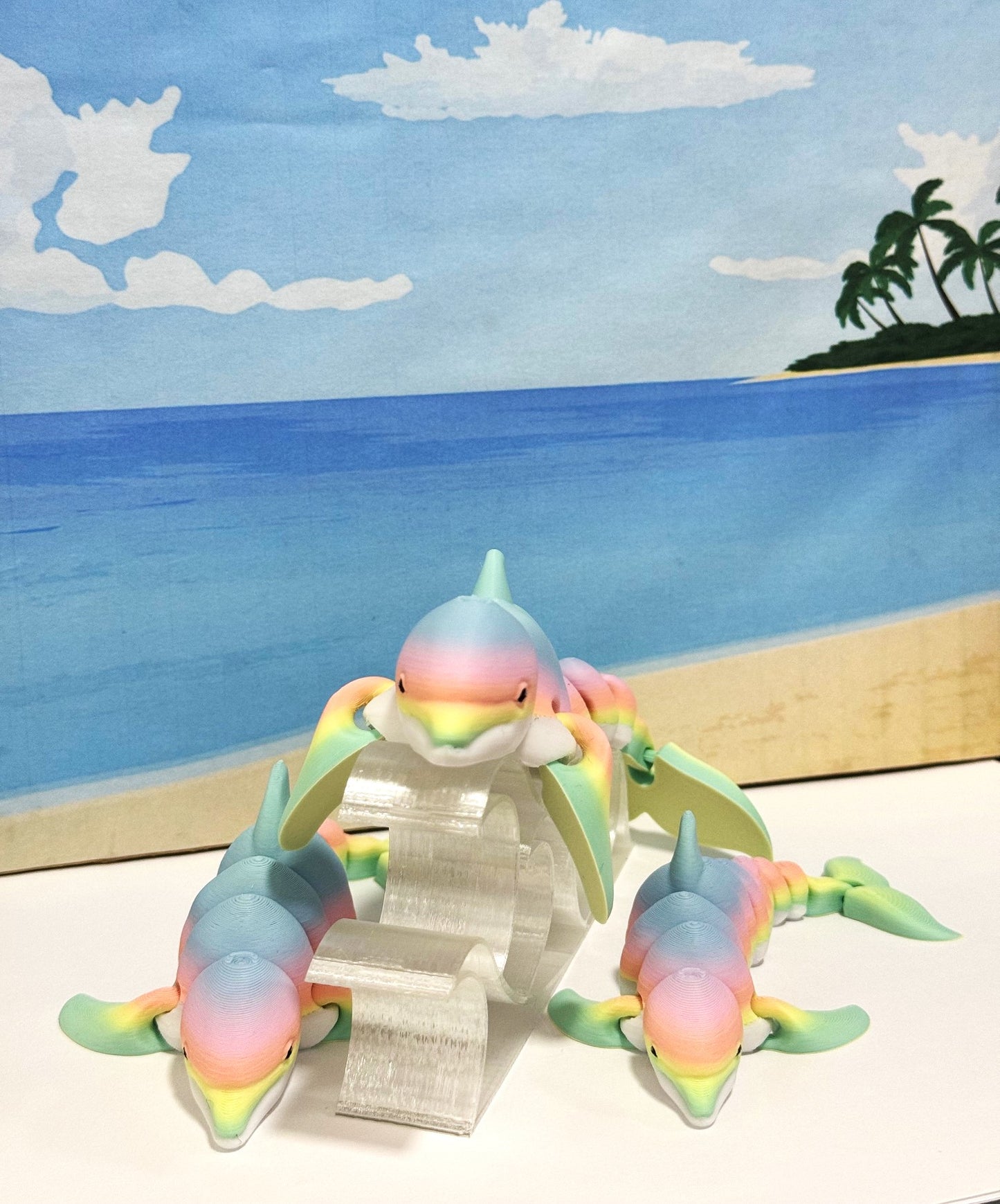 3pcs Cute Articulated Dolphins, 3D Printed Sea Animal Creatures Dolphins Set, Stress Relief Fidget Toys (Copy)