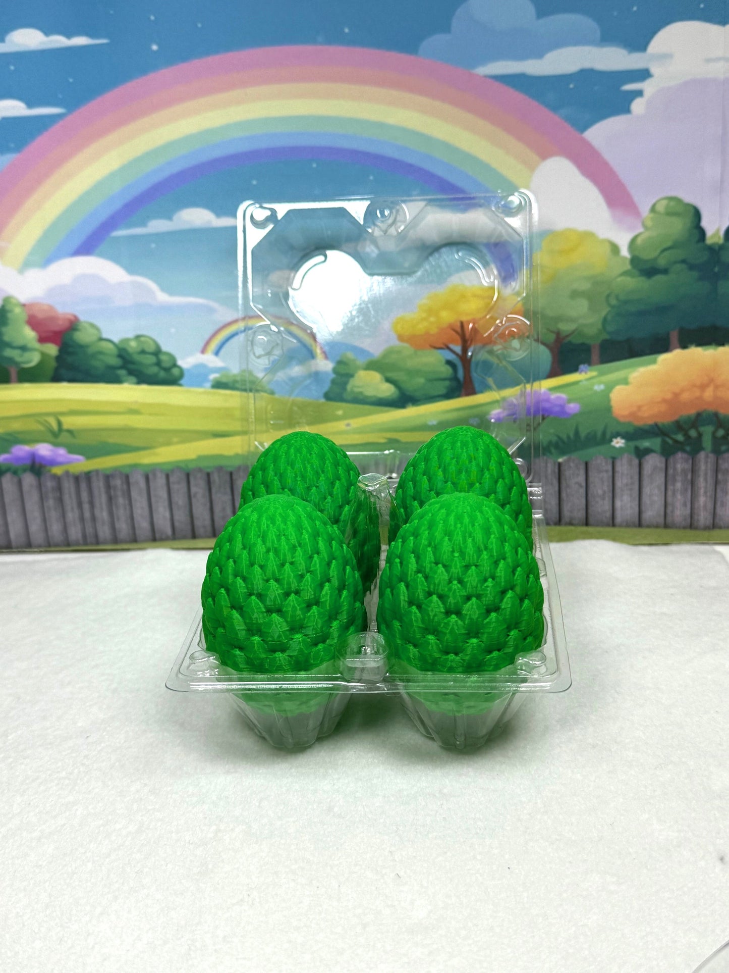 4pcs 3D Printed Mini Dinosaurs with Egg, Articulated Mini Dinosaurs, Fidget Mini Pocket Pals -MD001-Green