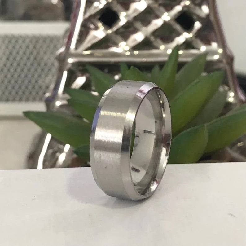 Titanium Rings, Personalized His & Hers Couples Ring Set, 8mm/6mm  Anniversary Ring Set
