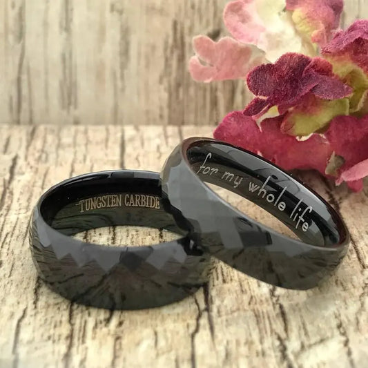 8mm/6mm Tungsten Weeing Rings, Personalized His & Hers Tungsten Ring, Couples Ring Set