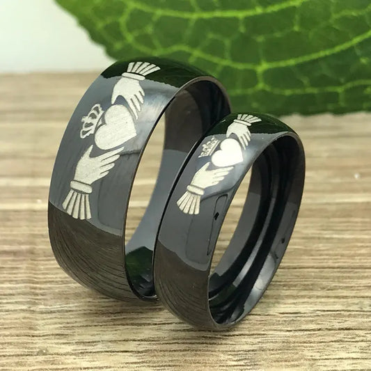 Titanium Rings, Personalized His & Hers Couples Ring Set, 8mm/6mm  Anniversary Ring Set