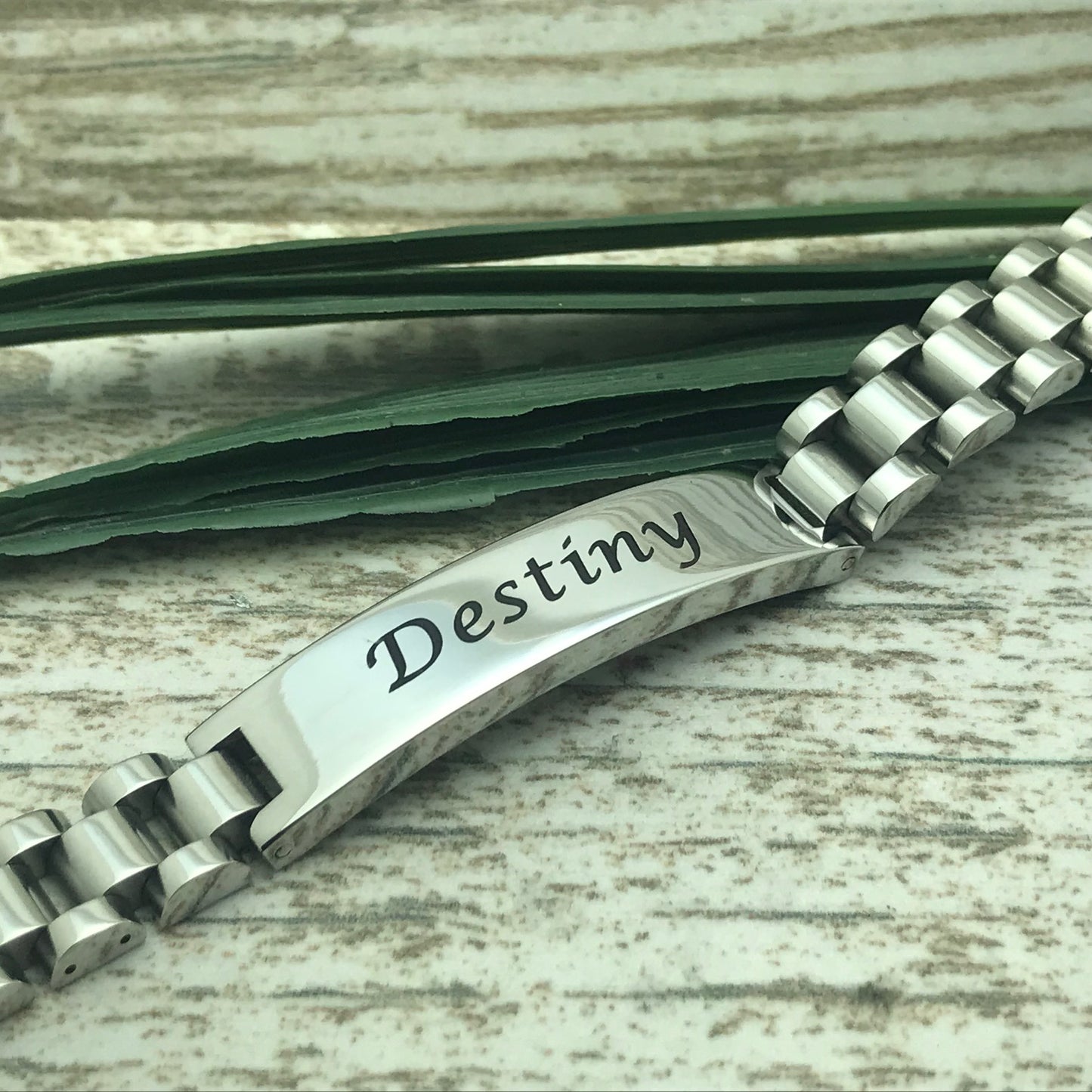 Personalized Mens ID Bracelet - 10mm Stainless Steel Mens Custom Engraved ID Bracelet 8.25 Inches - SSB207-S