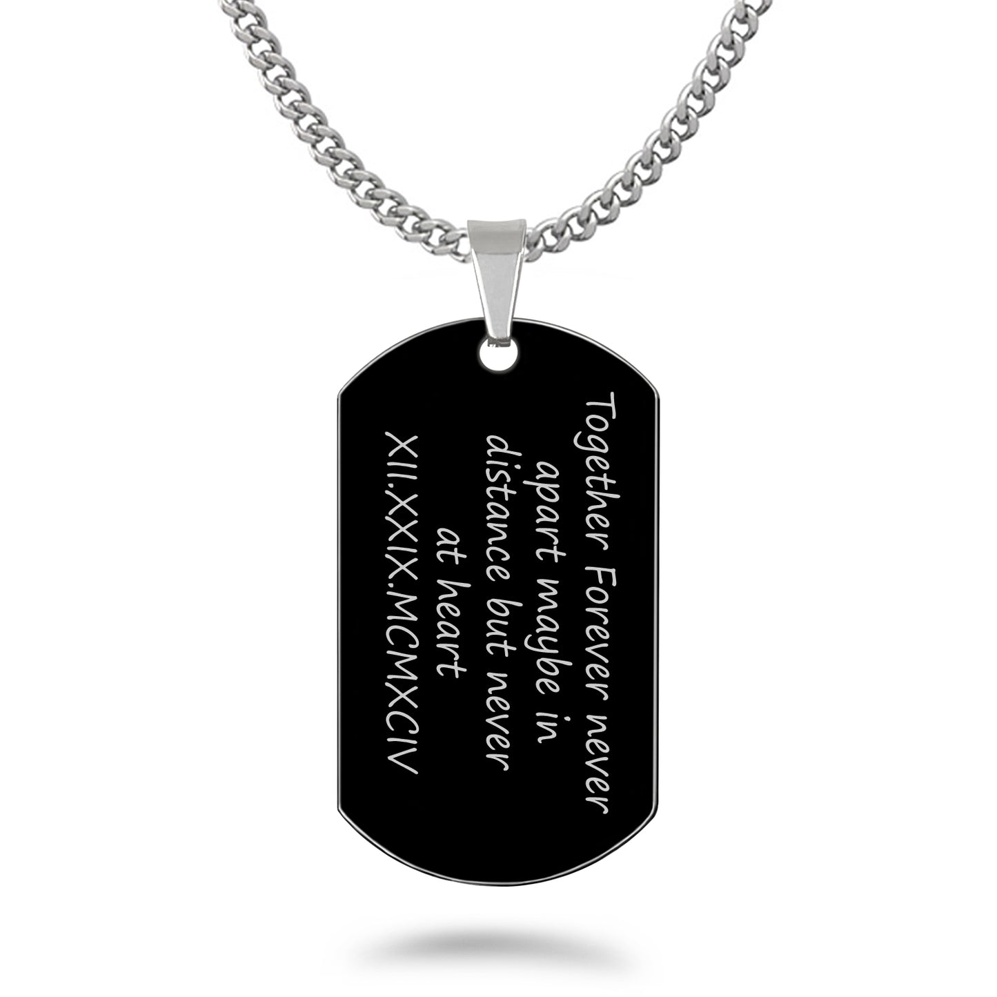 Tiger Necklace, Stainless Steel Dog Tag Necklace for Men, Personalize Dog Tag Pendant with 24 Inches Curb Link Chain Necklace SSN669