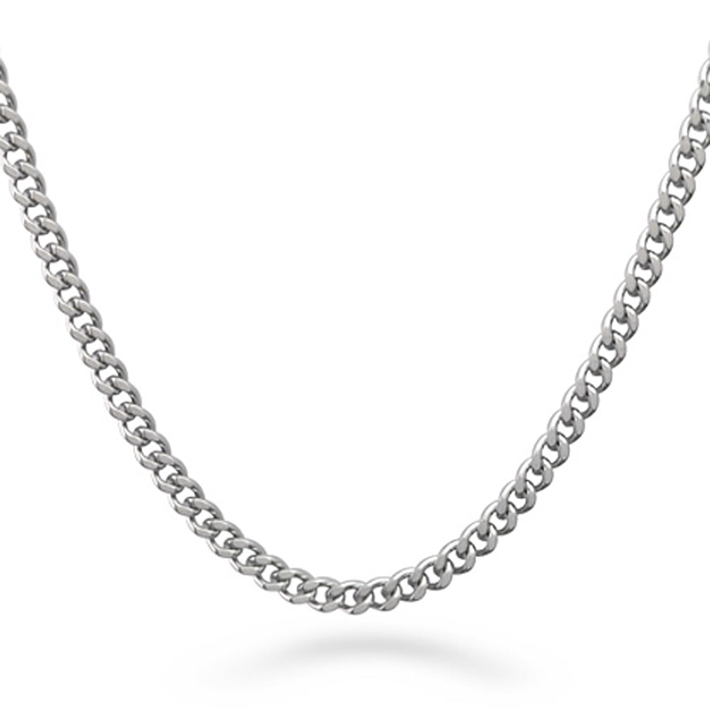 Stainless Steel Dog Tag Necklace for Men, Blue Plated Dog Tag Pendant with Curb Chain 24 Inches SSN840-B