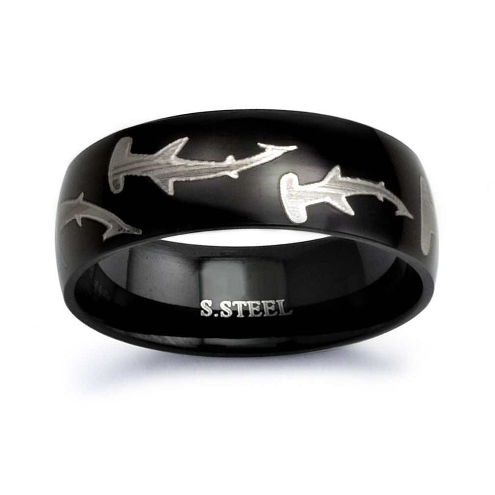 Hammerhead Shark Ring, Personalized Stainless Steel Ring for Men Customized Promise Ring SSR407