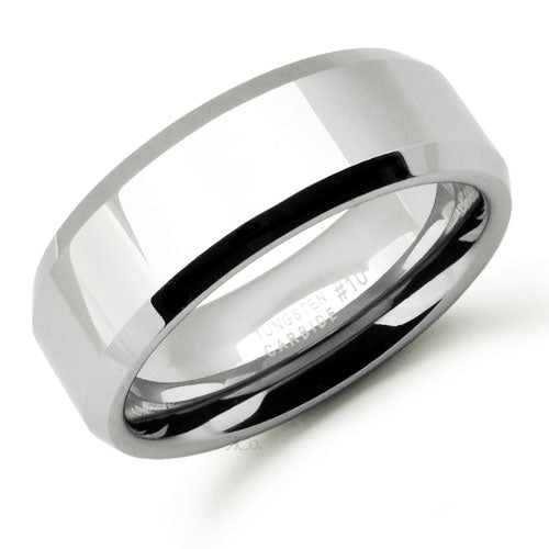 8mm Personalized Tungsten Ring for Men Polished Tungsten Carbide Engagement Wedding Band Customized Promise Ring TCR005