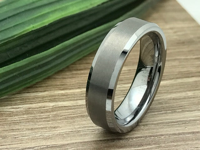 6mm Personalized Tungsten Ring for Men and Women Brushed Tungsten Carbide Engagement Wedding Band Customized Promise Ring