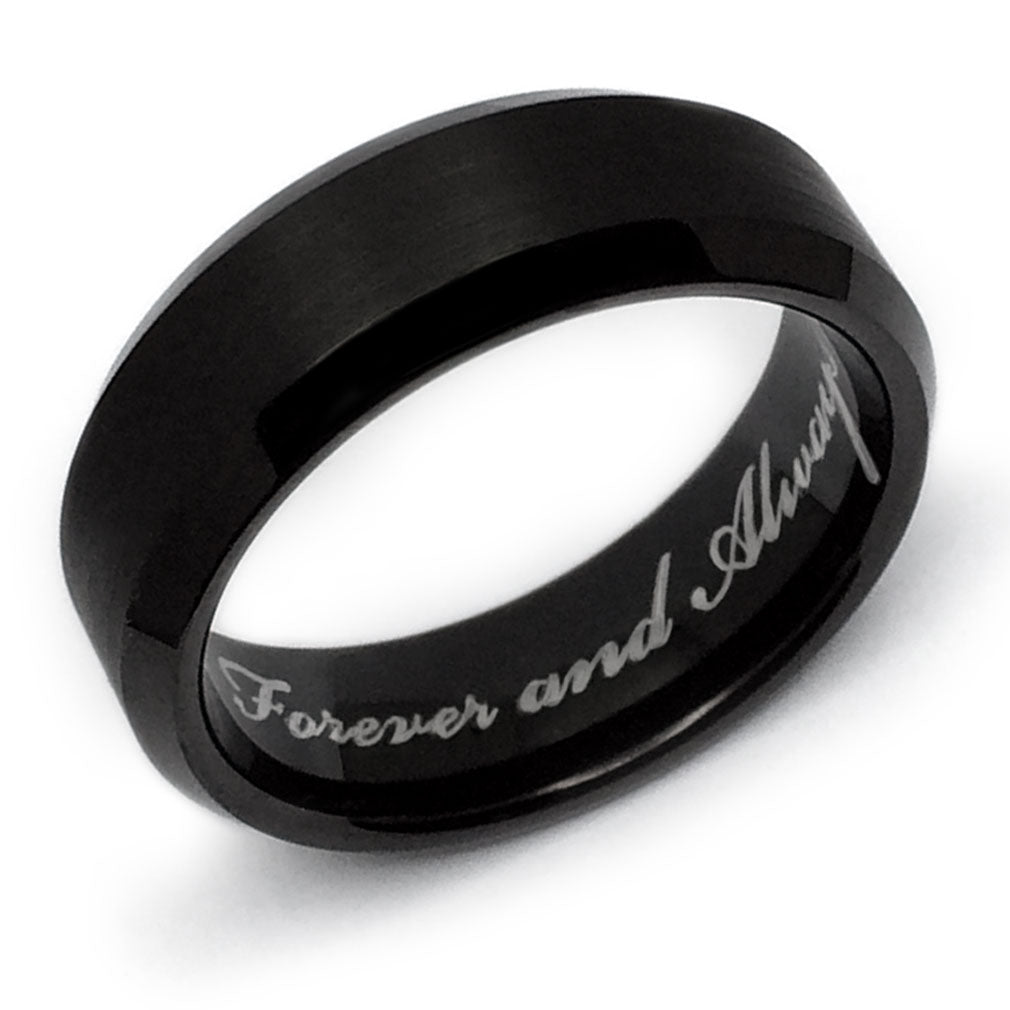 8mm/6mm King and Queen Rings, Personalized His & Hers Titanium Wedding Band Ring, Couples Ring Set TCR411 (Copy)