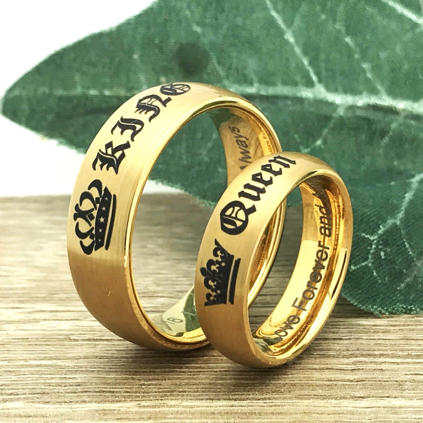8mm/6mm Tungsten Rings, Personalized His & Hers Couples Rings, Anniversary Ring Set TCR355