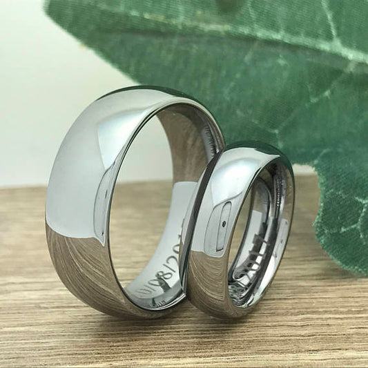 His & Hers 8MM/6MM Tungsten Carbide Wedding Band Ring Set Personalized Anniversary Rings TCR408
