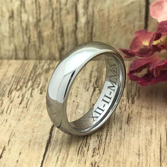 His & Hers 8MM/6MM Tungsten Carbide Wedding Band Ring Set Personalized Anniversary Rings TCR408