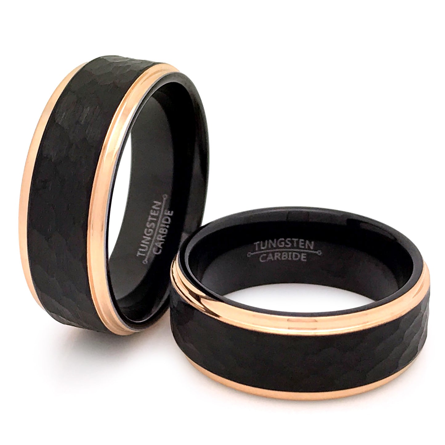 His & Hers Couples Ring Set, Personalized Tungsten Rings, Couples Ring Set, 8mm Anniversary Rings TCR513