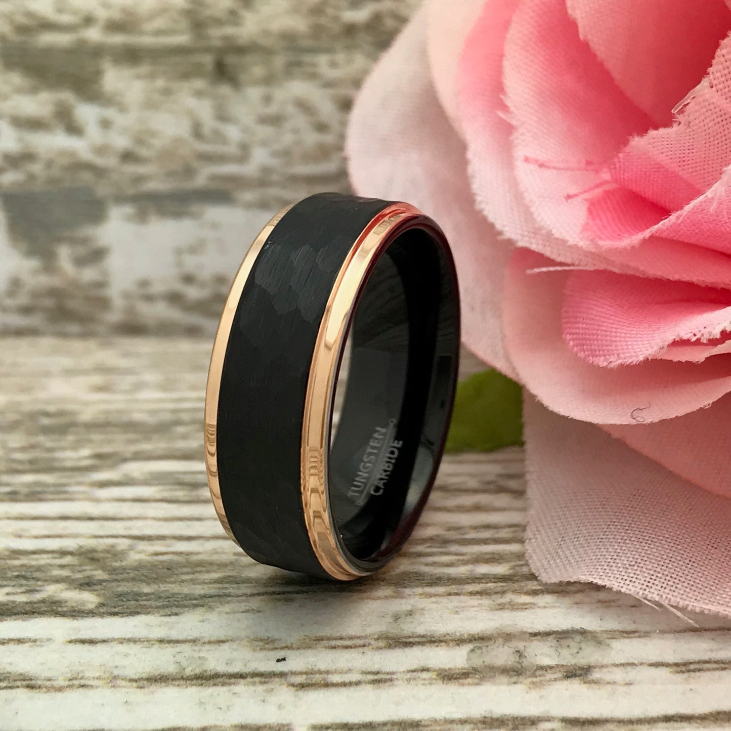 His & Hers Couples Ring Set, Personalized Tungsten Rings, Couples Ring Set, 8mm Anniversary Rings TCR513