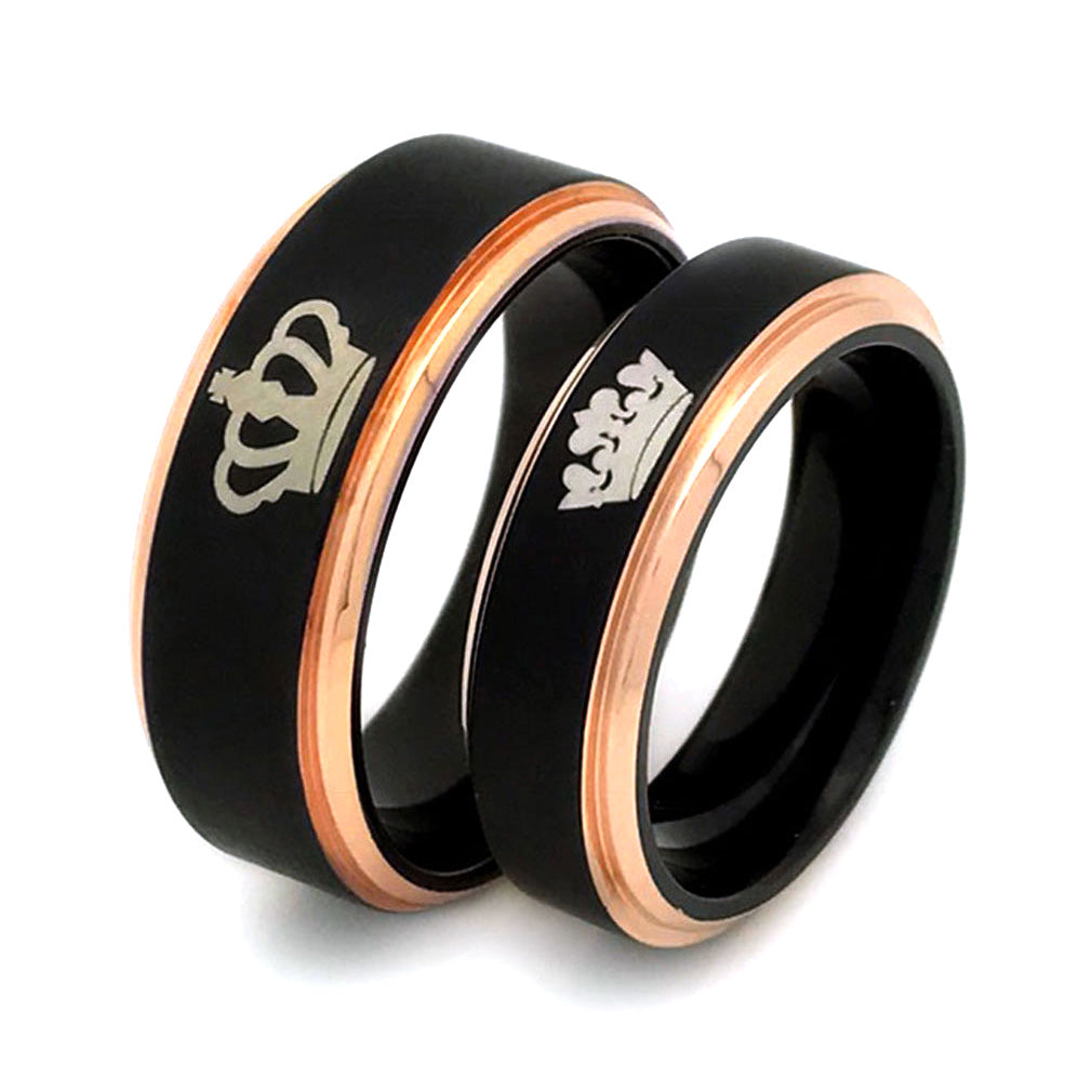 Tungsten Rings, Personalized His & Hers Couples Ring Set, 8mm/6mm  Anniversary Ring Set TCR540