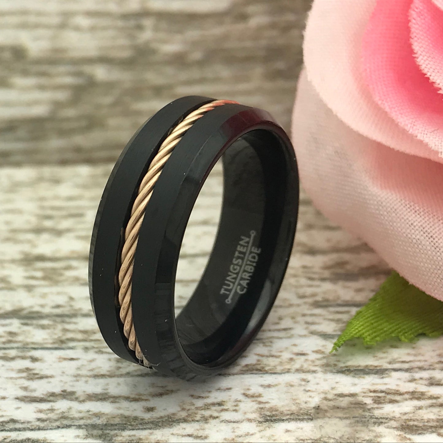 8MM His & Her Couples Ring Set, Personalized Tungsten Rings, Couples Ring Set, Anniversary Rings TCR603