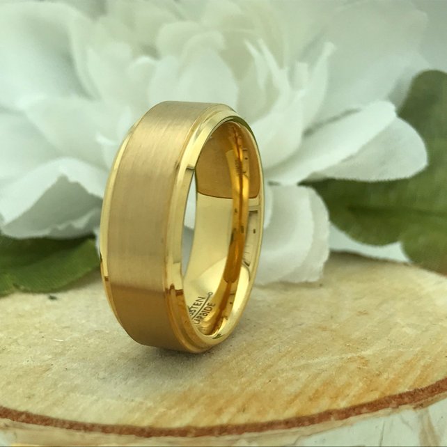 8MM/6MM Titanium Wedding Rings, Personalized His & Hers Couples Ring Set, Anniversary Ring Set TRB413