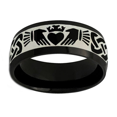 8MM/6MM Titanium Rings, Personalized His & Hers Couples Ring Set, Anniversary Ring Set TRB407