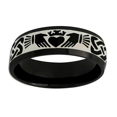 8MM/6MM Titanium Rings, Personalized His & Hers Couples Ring Set, Anniversary Ring Set TRB407