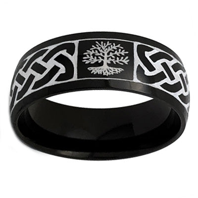 Titanium Rings, Personalized His & Hers Couples Ring Set, 8mm/6mm Anniversary Ring Set TRB406