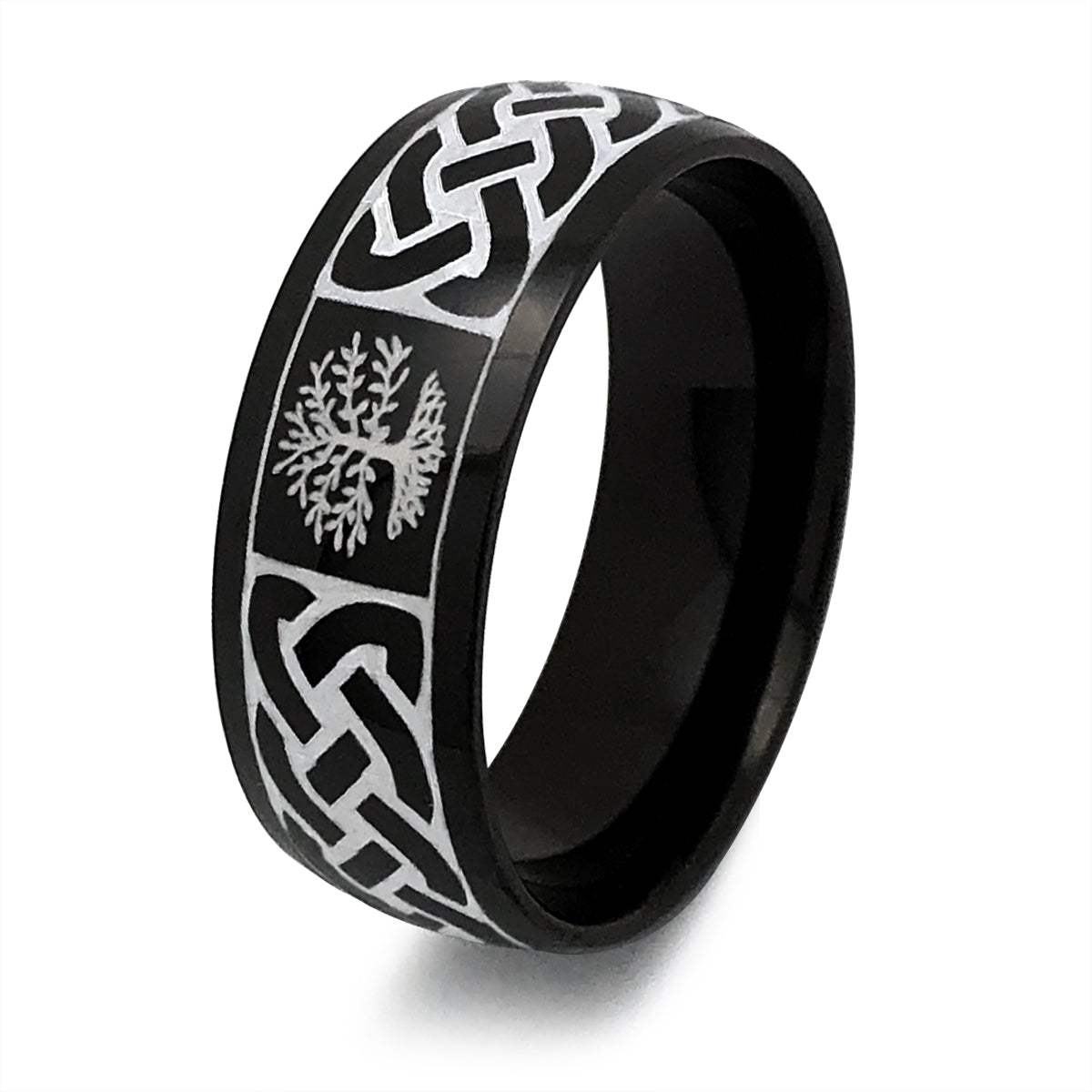 Titanium Rings, Personalized His & Hers Couples Ring Set, 8mm/6mm Anniversary Ring Set TRB406