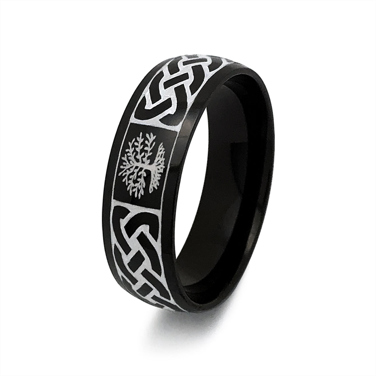 Titanium Rings, Personalized His & Hers Couples Ring Set, 8mm/6mm Anniversary Ring Set TRB406